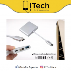 HUB Tipo C - Tipo C, HDMI, USB