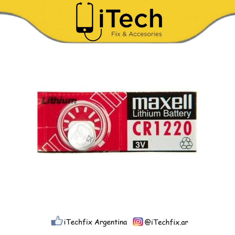 Pila Litio CR1220 Maxell por Unidad Pila Litio CR1220 Maxell por Unidad