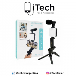 Micrófono + Luz + Trípode...