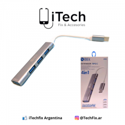 HUB C Type Macho To 4 USB...